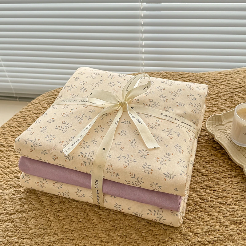 秋冬加厚款小碎花有氧双层纱针织小清新四件套单人宿舍床三件套