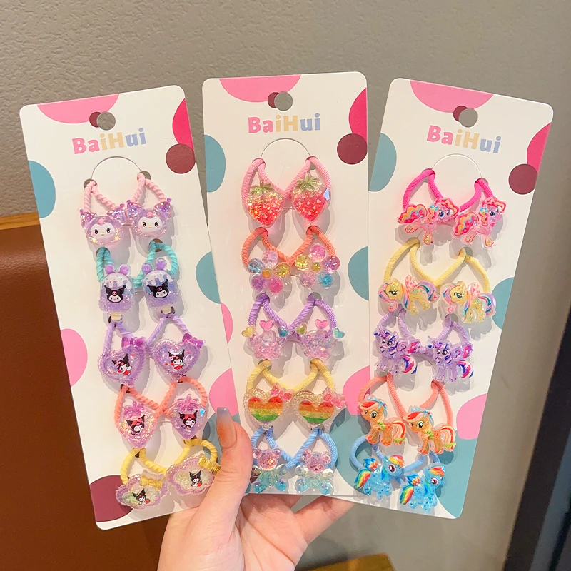 亮闪闪三丽鸥卡皮巴拉小发圈扎马尾女童不伤发皮筋宝宝高弹力头绳