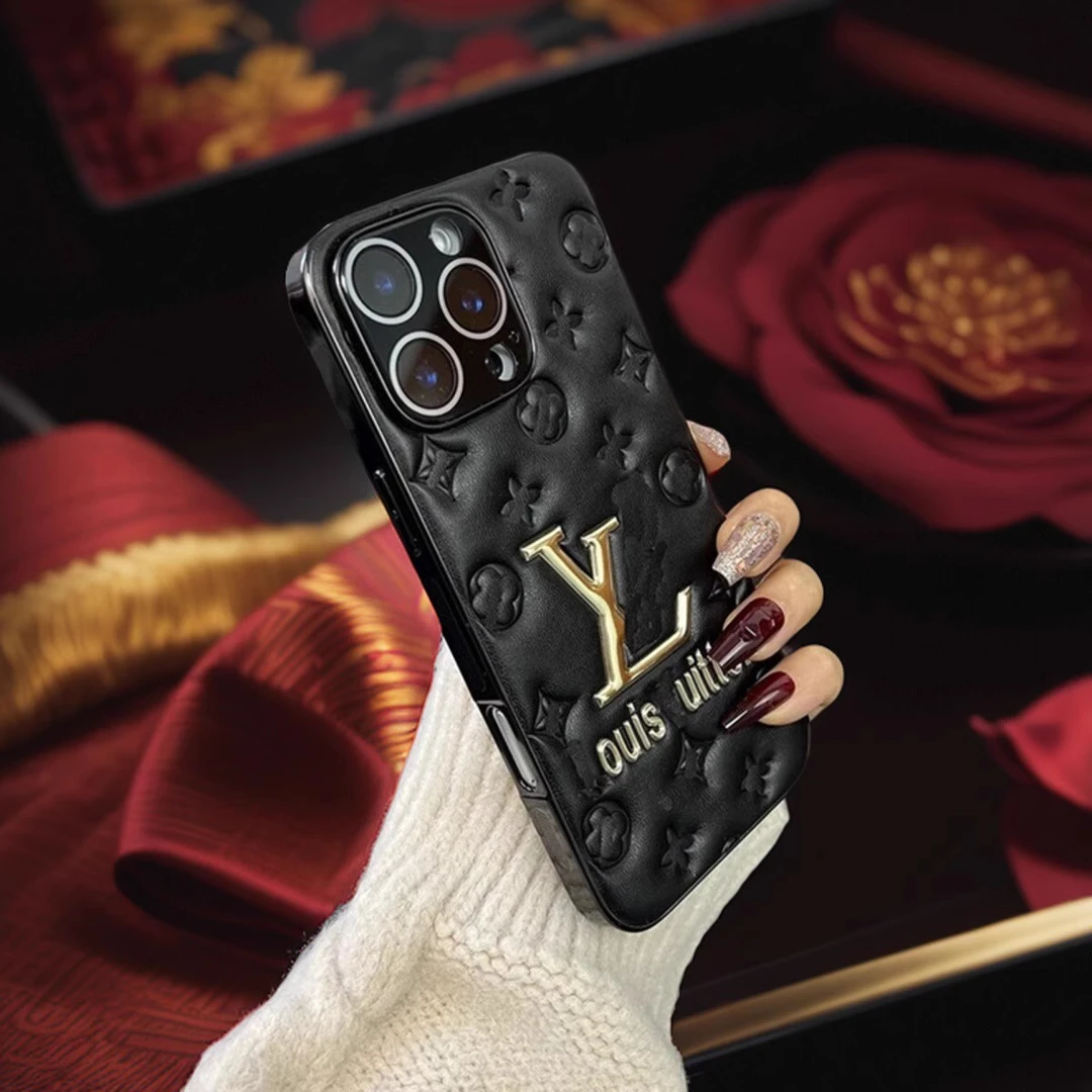 高级适用苹果16promax手机壳新款15华为mate60潮P70皮质14老花pro