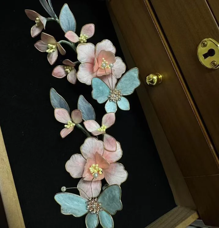 29麦光光古风发饰绒花发簪 手工制作默认微瑕