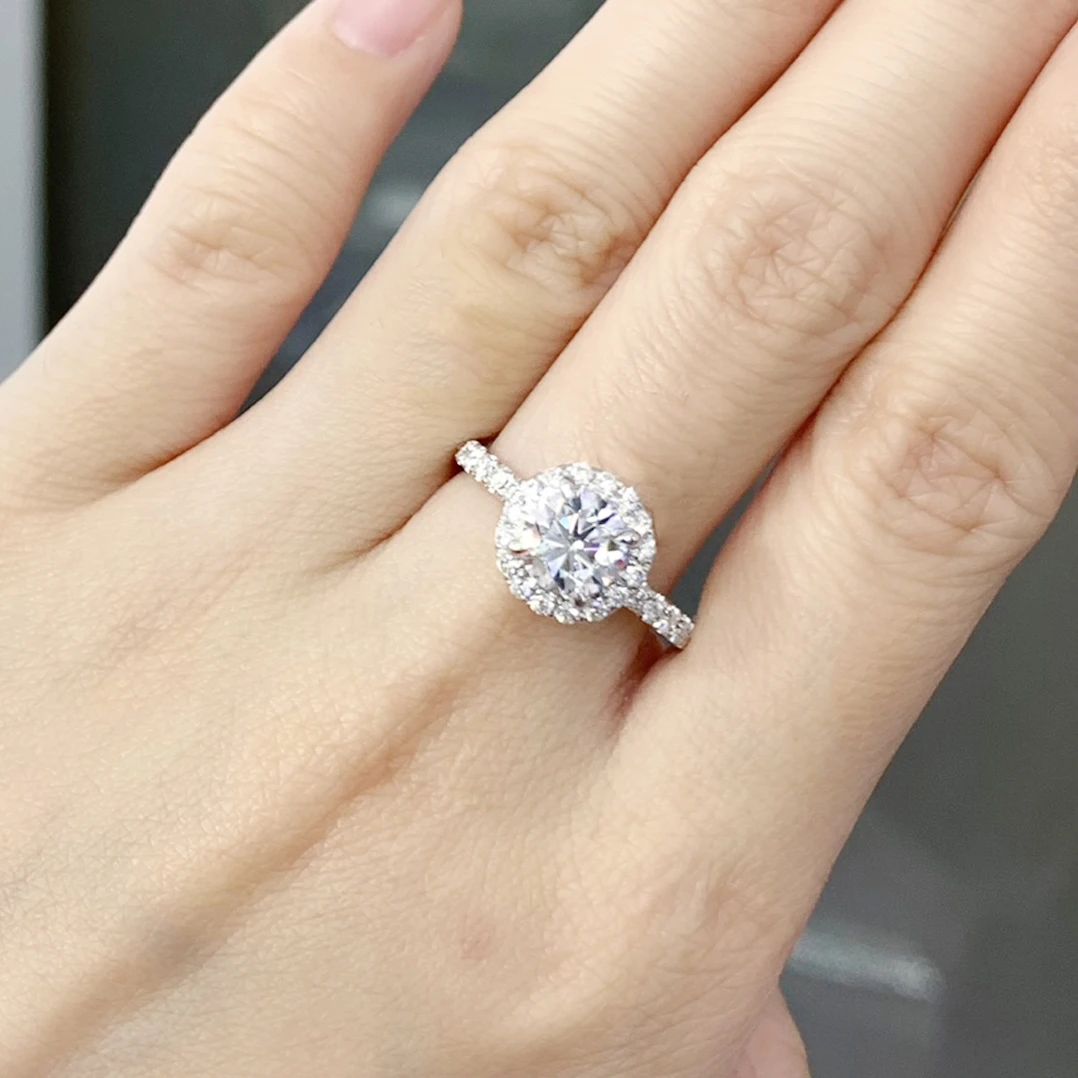 1.001克拉天然钻石戒指女FG色VVS净度18K金钻戒婚戒求婚礼物21529