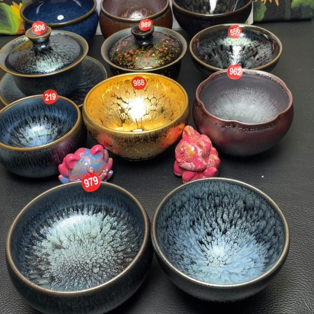 茶盏野*牛979 建窑建盏茶盏两只