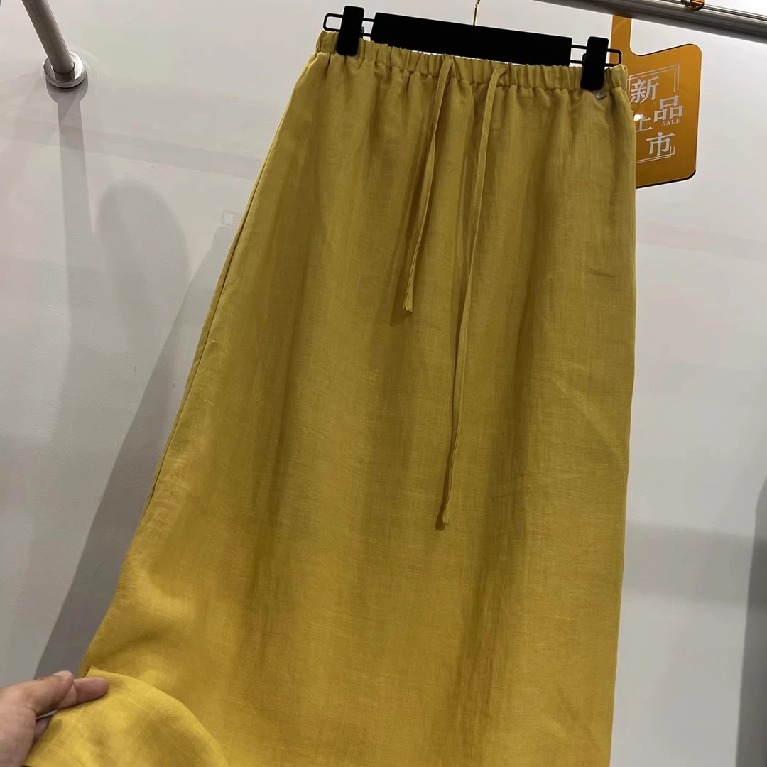 轻奢复古高腰半身裙女夏2025新款垂坠感气质宽松薄款百搭直筒裙子