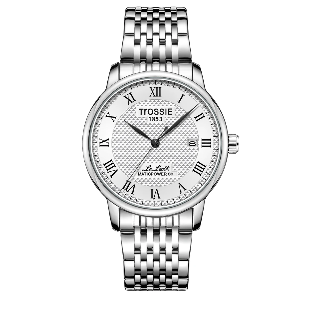 【专柜直发】全新/力洛克白盘系列/高端防水全自动男士腕表-6