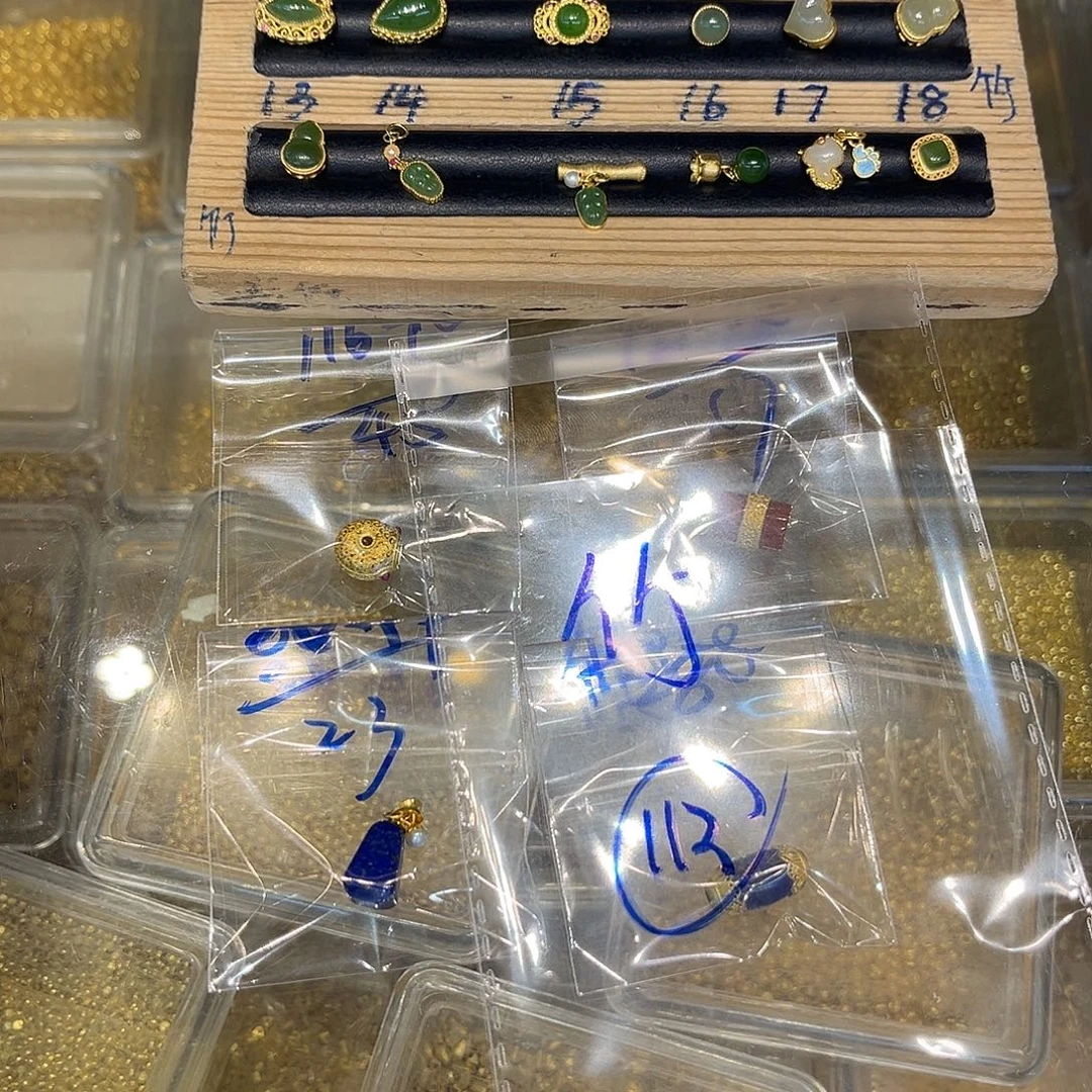 足银纯银925镀金镶嵌