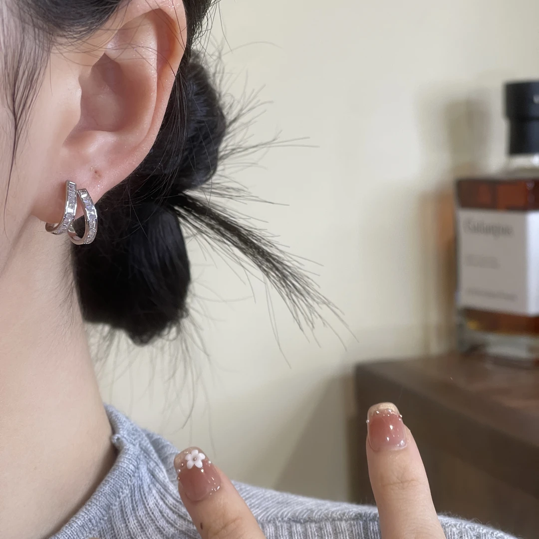 设计感小众双排耳钉时尚简约轻奢高级耳钉耳饰A-144