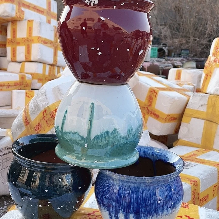 无铅玻璃宜兴紫砂花盆