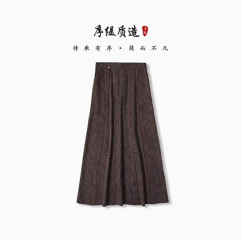 『镜花缘』新款春夏复古国风新中式女装桑蚕丝半身裙H12-9778