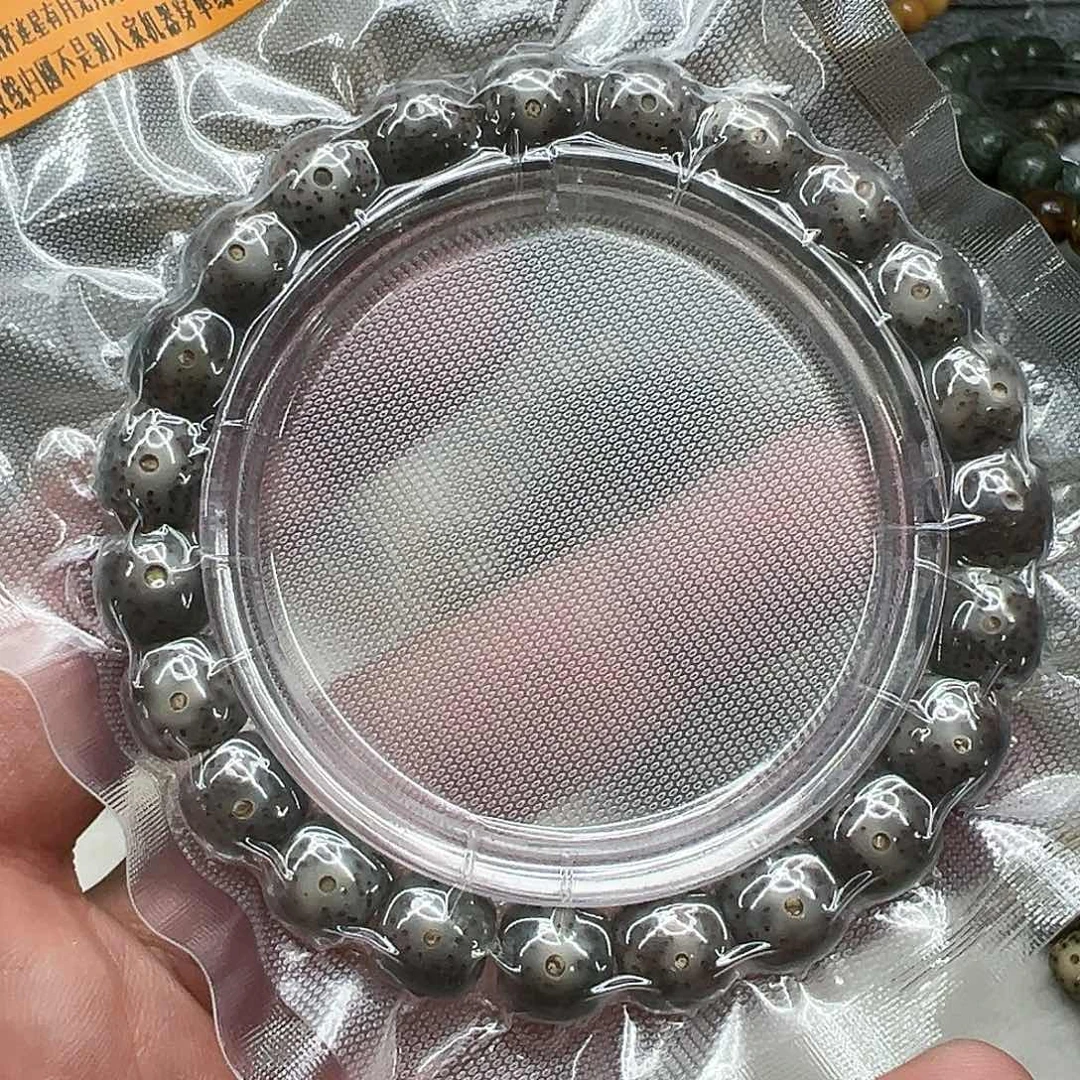 星月菩提手串101殿堂黑灰星月菩提单圈1.0