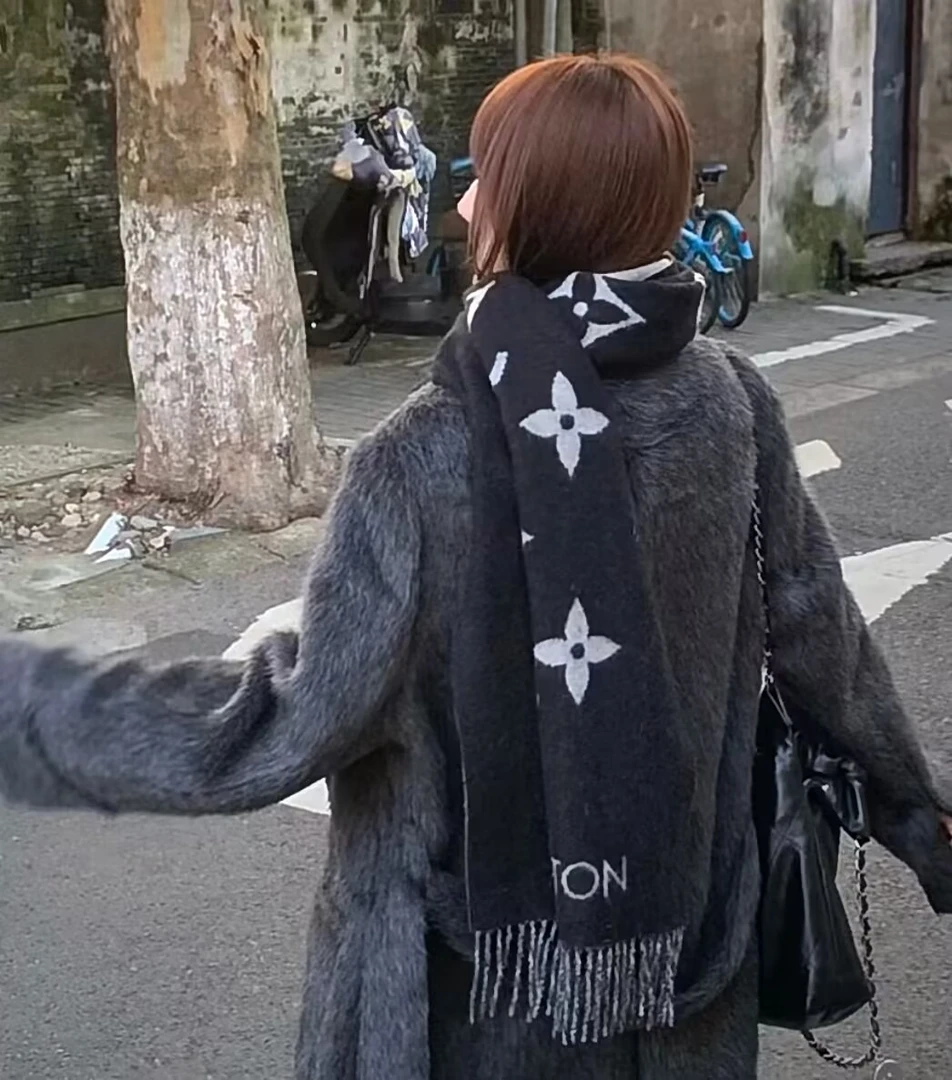 【羊毛老花】内蒙古纯羊毛围巾披肩时尚百搭经典款