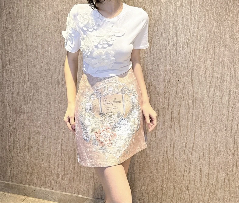 123直播间编号轻奢宽松短袖女士T恤