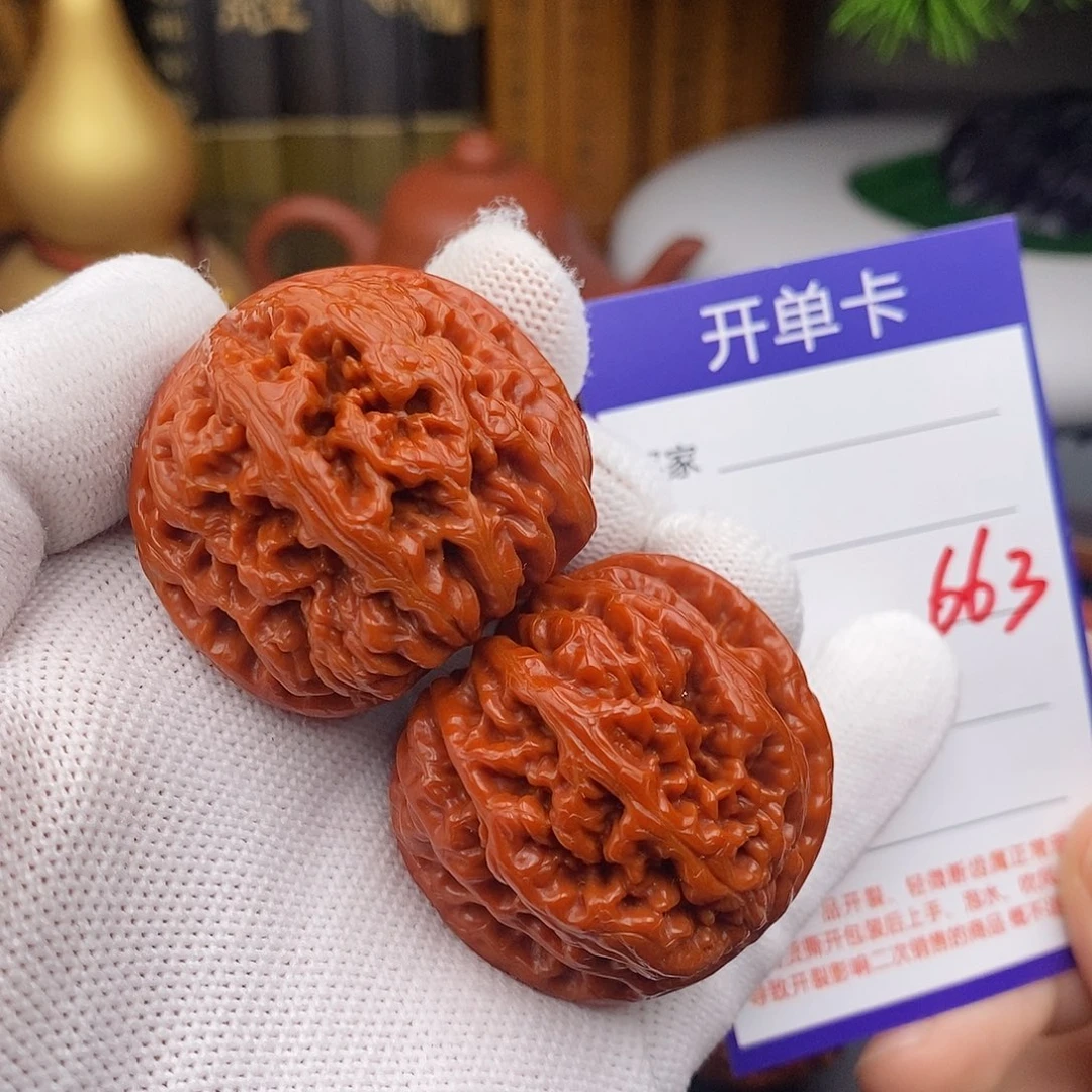 文玩核桃把件40粗筋663