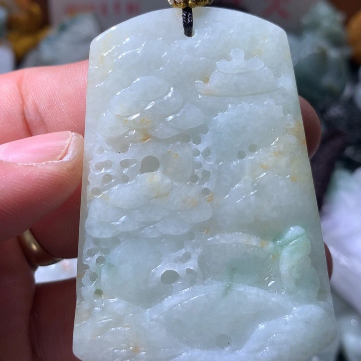 翡翠未镶嵌颈饰保真天然a货翡翠