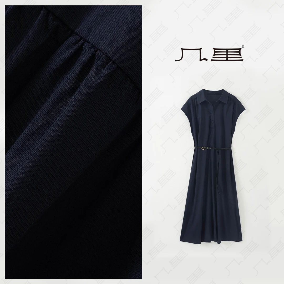 几里与麻 简约百搭显瘦收腰连衣裙 裙长118 胸围121 2053149