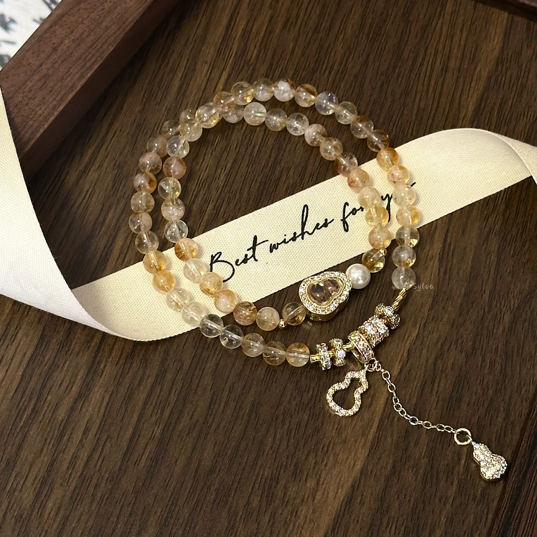 【小金库】5mm双圈黄水晶原创设计天然水晶手串