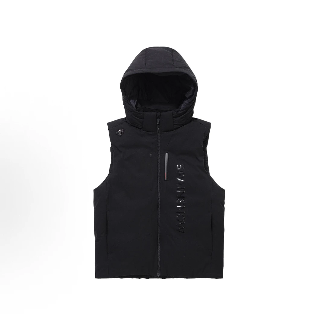 DESCENTE/迪桑特SP423SDVO1冬季Ski系列纯色可脱卸帽拉链马甲
