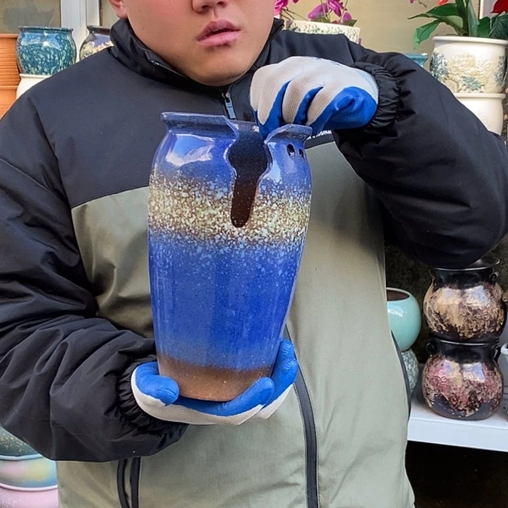 花盆紫砂口14高25瑕疵