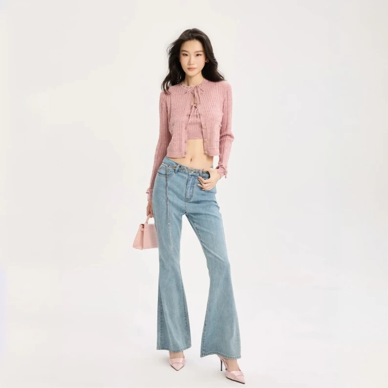 bebe2025秋季新款女士气质两件套含羊毛针织开衫330611