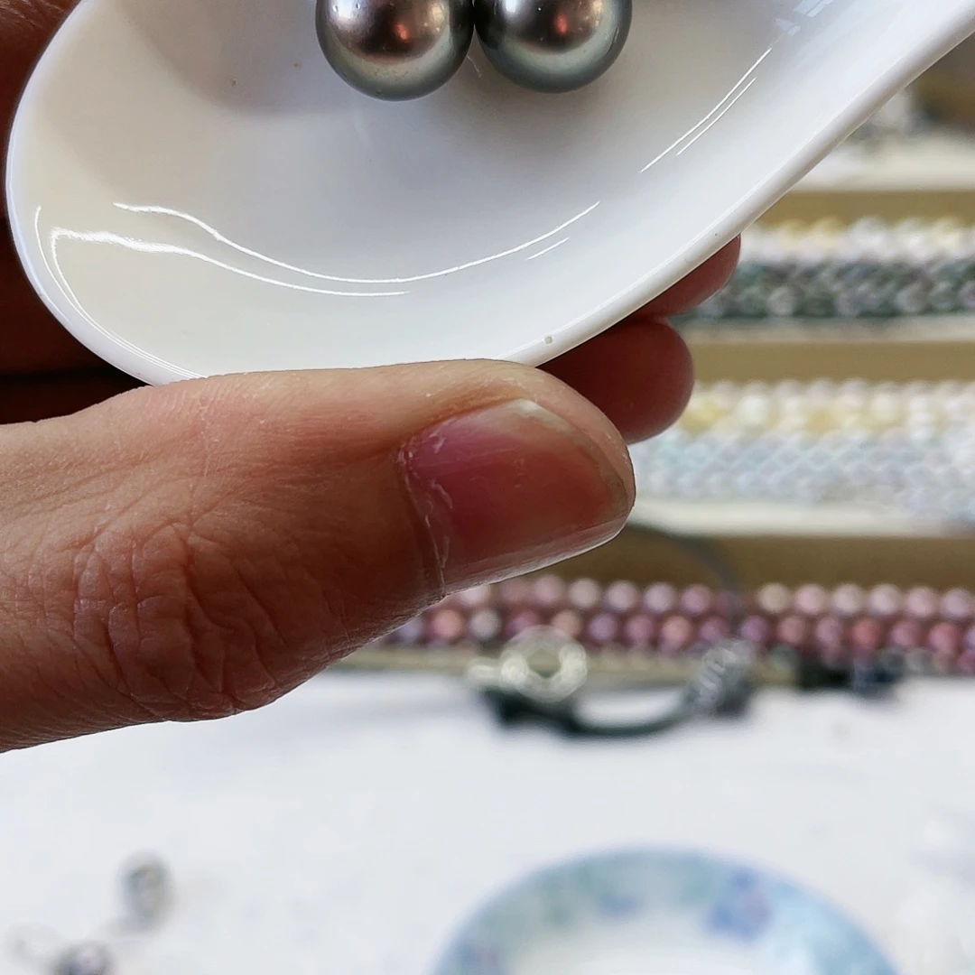 海水珍珠耳饰银S925镶嵌