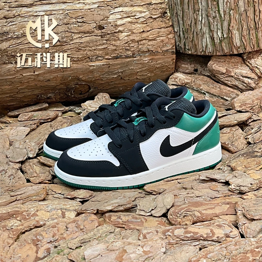 Air Jordan 1 AJ1新黑绿low女款复古低帮运动休闲球鞋 553560-113