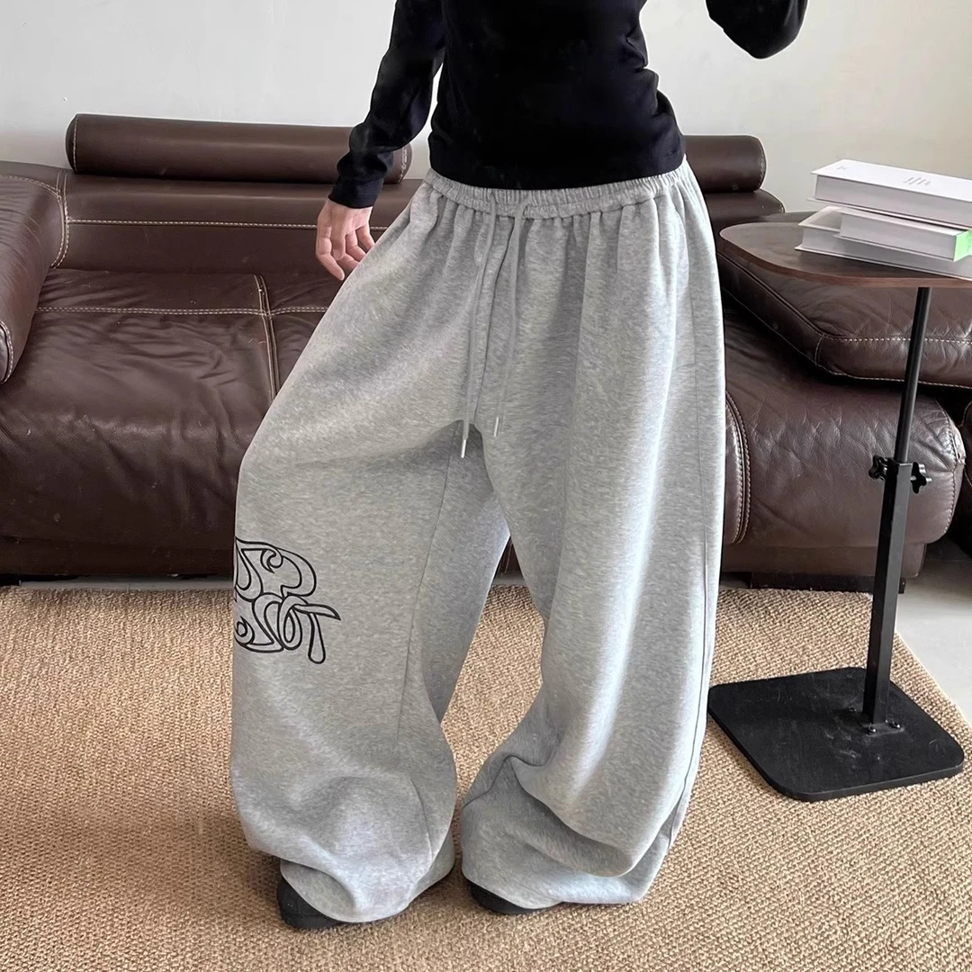 美式松弛感爵士舞阔腿裤女2025年新款宽松百搭慵懒风拖地休闲卫裤