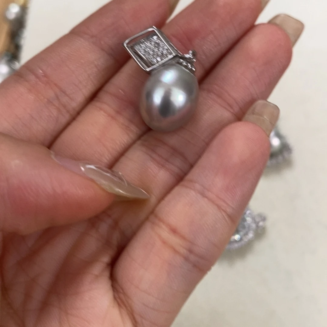 海水珍珠银S925镶嵌颈饰