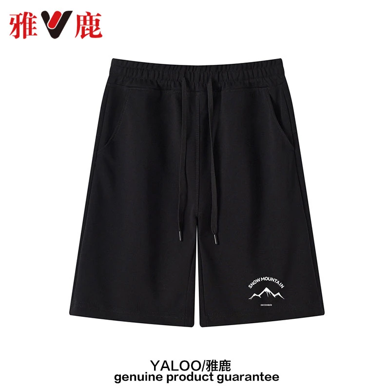雅鹿运动短裤男2025夏季新款男士透气宽松休闲户外五分裤外穿潮H