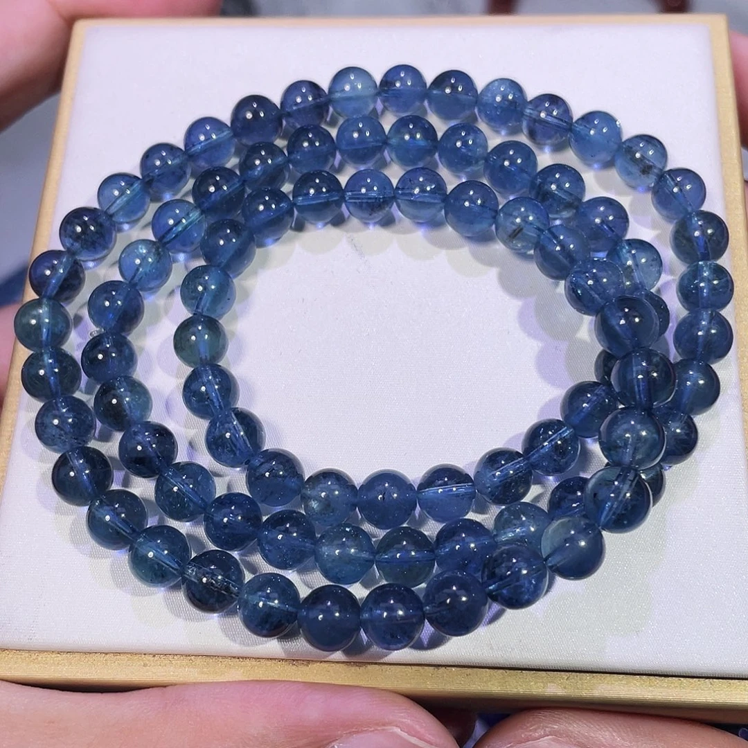 未镶嵌手串水晶6mm魔鬼蓝海蓝宝