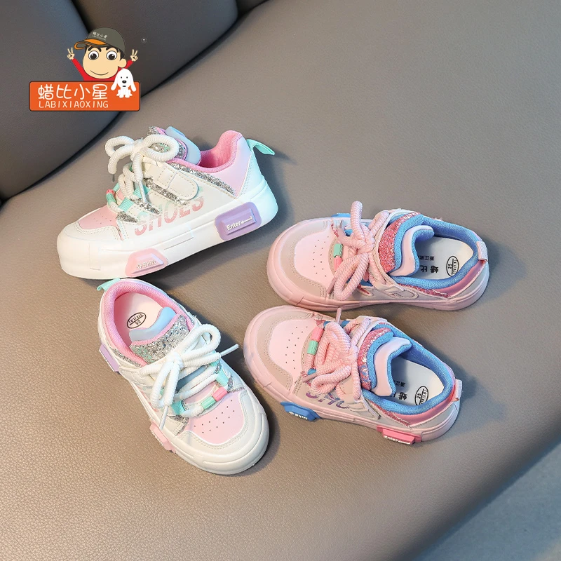蜡比小星儿童板鞋女童鞋子时尚休闲鞋低帮女孩运动鞋2025秋季新款
