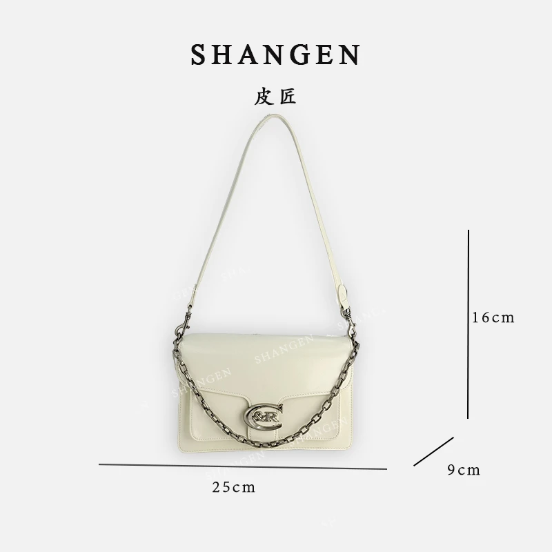 【尚恩CC】QYX-9736-1-米白-轻奢时尚女士新款单肩斜挎包