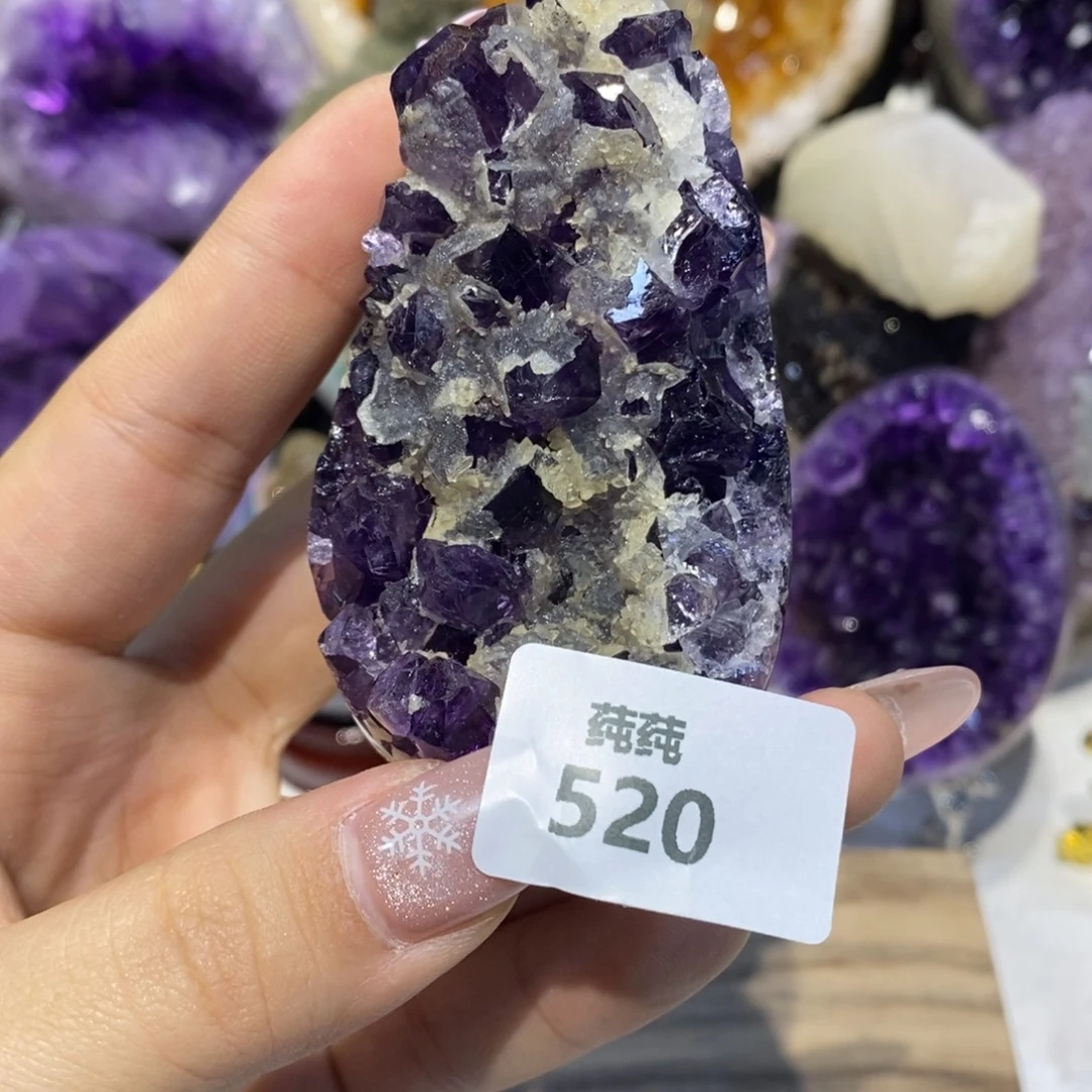 未镶嵌大型摆件（非配饰）紫晶方解石