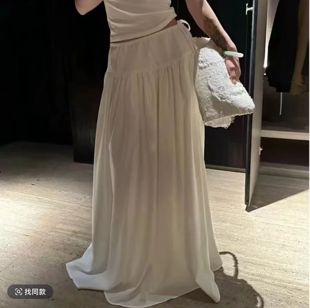 【土豆优选】时髦纯色长款a字伞裙