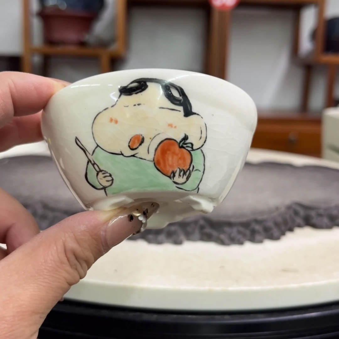 紫砂花盆瑕疵4-8釉色