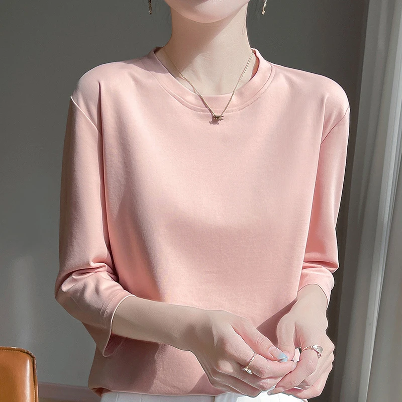 凌云推荐！100%冰爽棉女士低圆领七分袖MY89