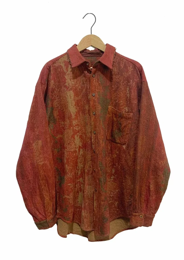 左岸迷香 （太阳店） 复古红绿花衬衫