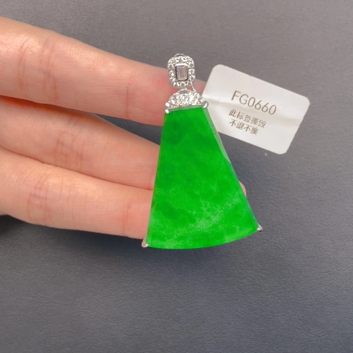 翡翠银S925镶嵌吊坠(不含链)