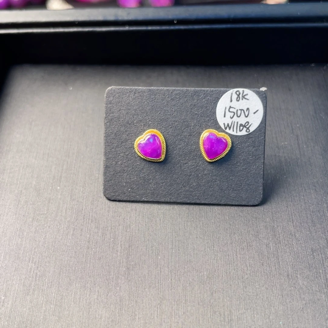 苏纪石（舒俱来）18K金镶嵌耳钉