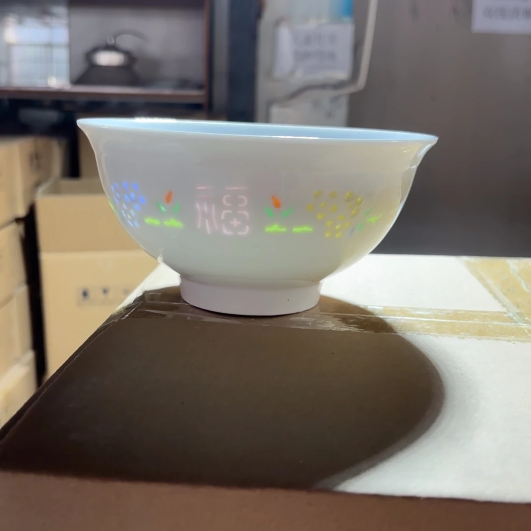 玉瓷景德镇陶瓷面碗两只微瑕六英寸
