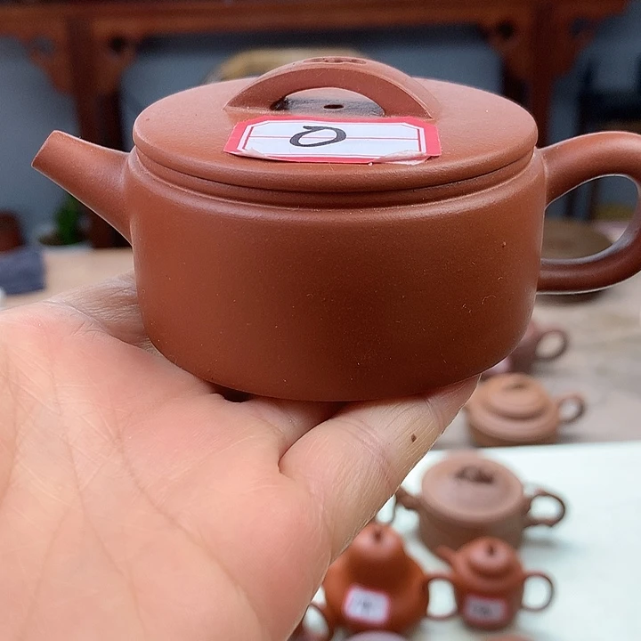 紫砂茶壶汉瓦小红泥100容量