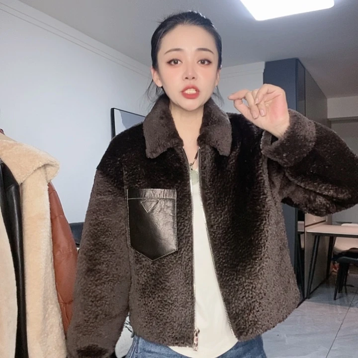 绵羊皮拉贡皮毛一体L120，XL130斤拍下备注尺码