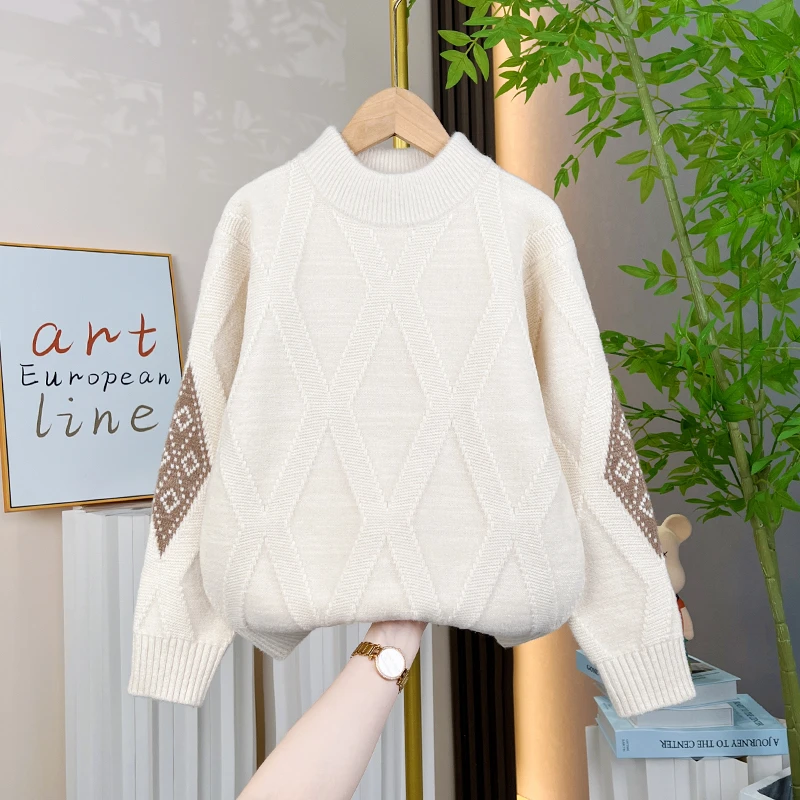 秋冬款2025男童毛衣儿童中大儿童冬季加厚针织衫男孩毛线衣帅气潮