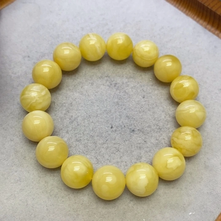 蜜蜡裸石未镶嵌手串