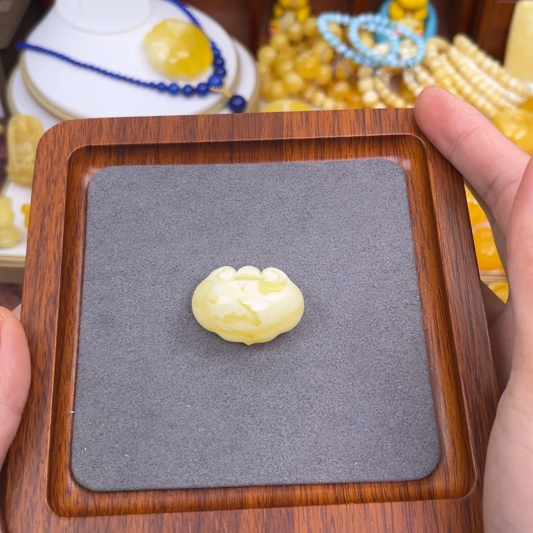 琥珀手链未镶嵌蜜蜡平安锁