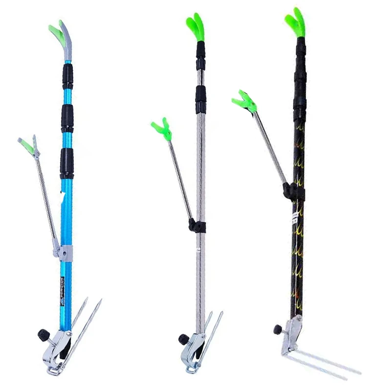 铝镁合金超轻炮台支架大物支架架杆超硬加粗钓箱炮台伸缩定位支架