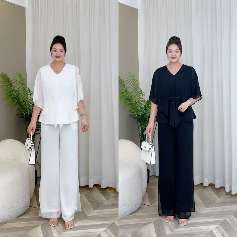 【上新仅上衣】梅姐时尚显瘦气质设计V领大码小香风上衣MJ9420