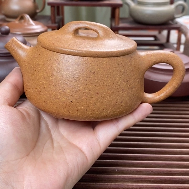 茶壶紫砂黄段宽口石瓢