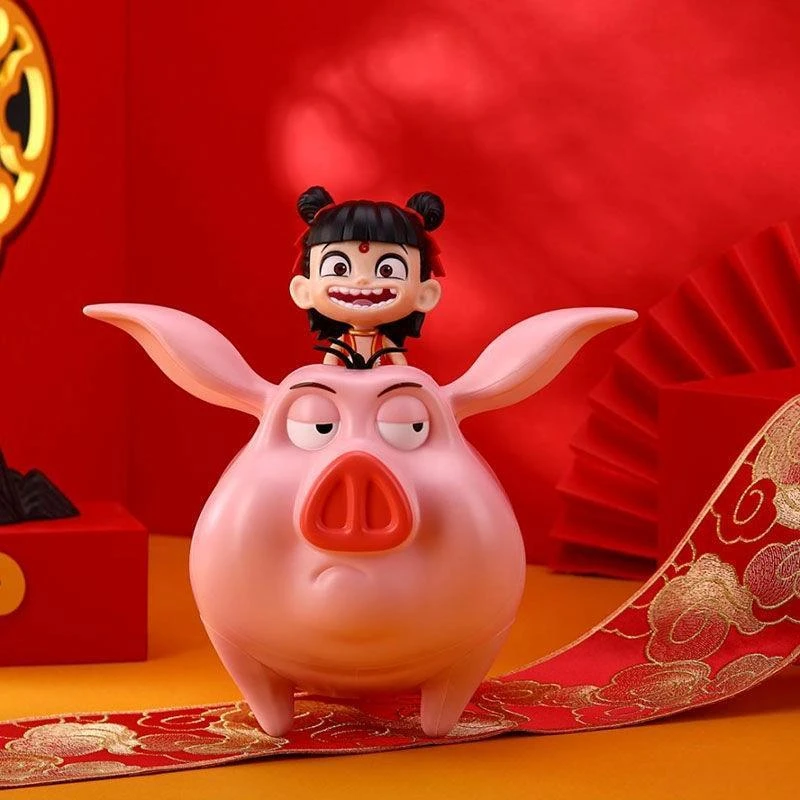 【影院正版】哪吒魔童闹海飞天猪爆米花桶可爱卡通儿童礼物周边手办