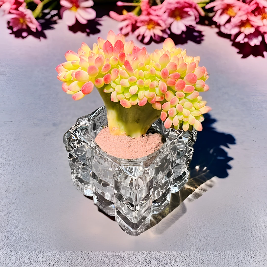 无土多肉 钻石葡萄缀化 家居饰品 办公室摆件 新手好养的懒人植物