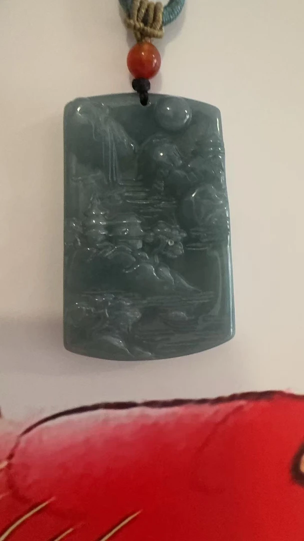 天然翡翠A货山水牌4