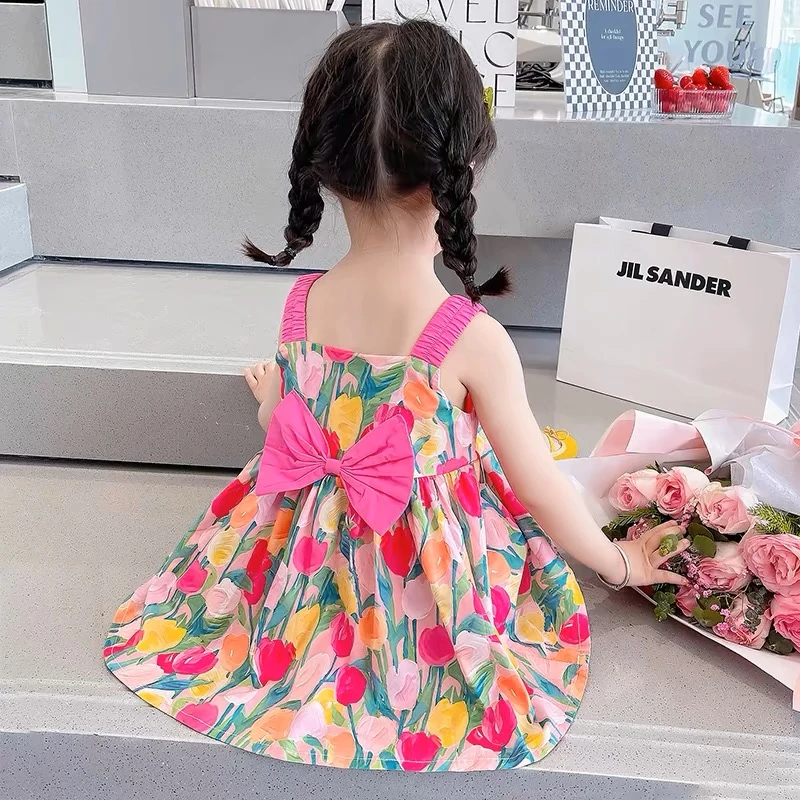 儿童新款2025夏季女童吊带可爱甜美公主连衣裙女宝宝薄款夏装裙子